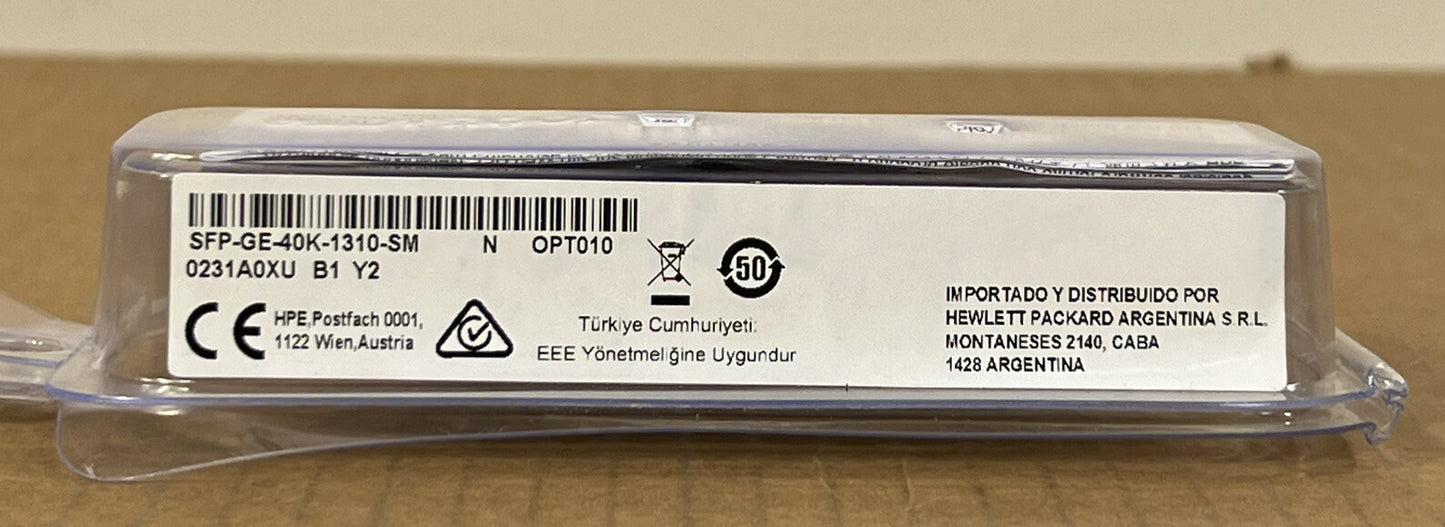 Genuine HP HPE X125 JD061A SFP LC LH40 1310nm XCVR 1250Mbps 40Km 1GE SMF 40KM LR