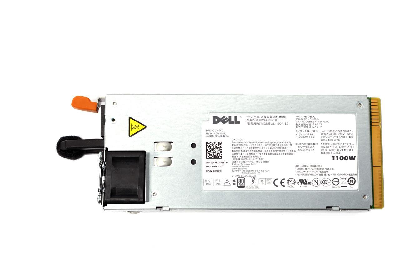 Dell Power Supply 1100W 80 PLUS HOT PLUG FOR DELL R7610 R510 R810 C6100 GVHPX