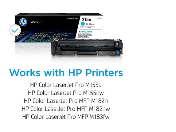 HP 215A Cyan Original LaserJet Toner Cartridge, ~850 pages, W2311A