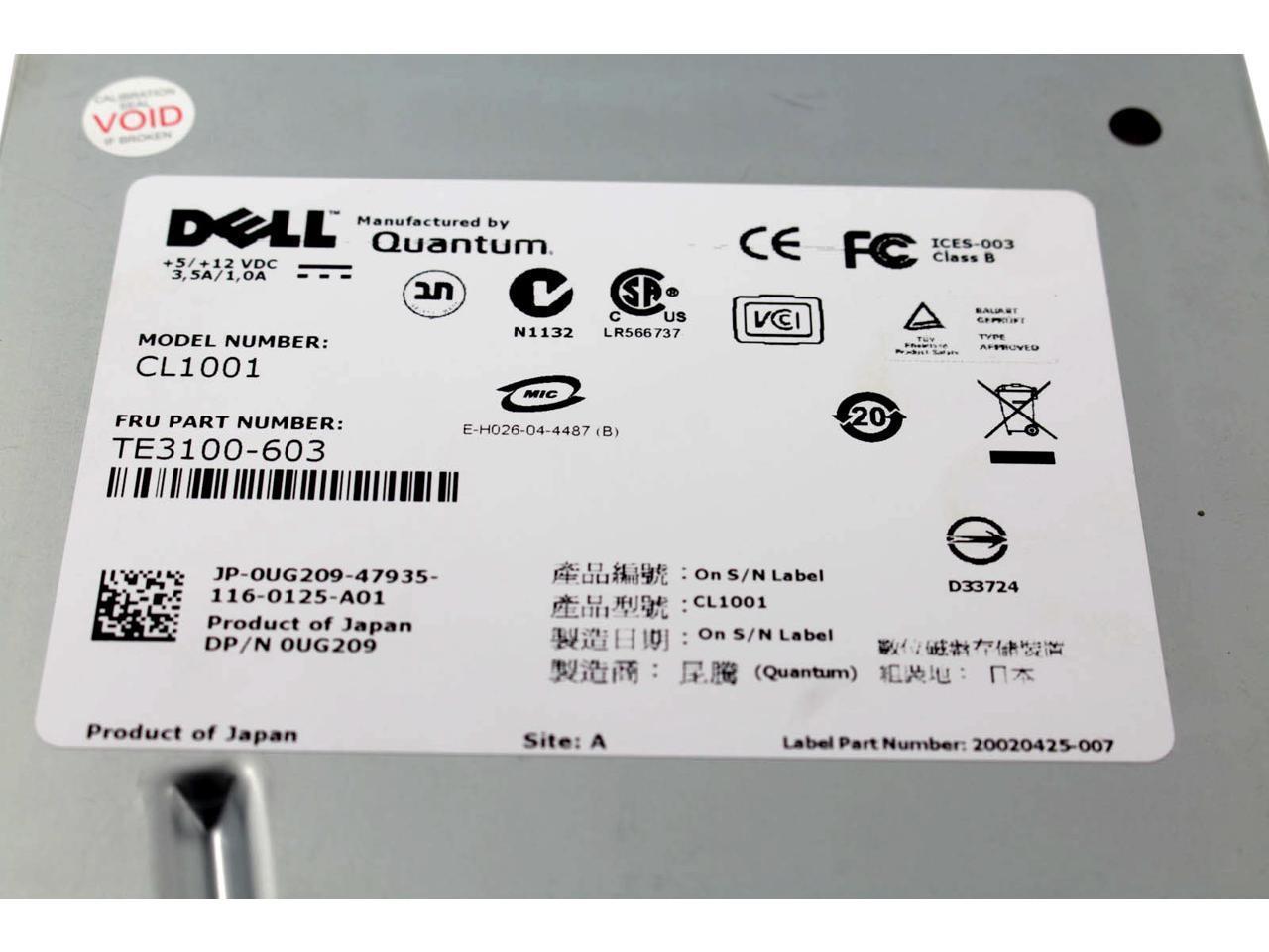 Dell Quantum CL1001 Ultrium LTO-2 200GB SCSI LVD/SE Tape Drive UG209 TE3100-603