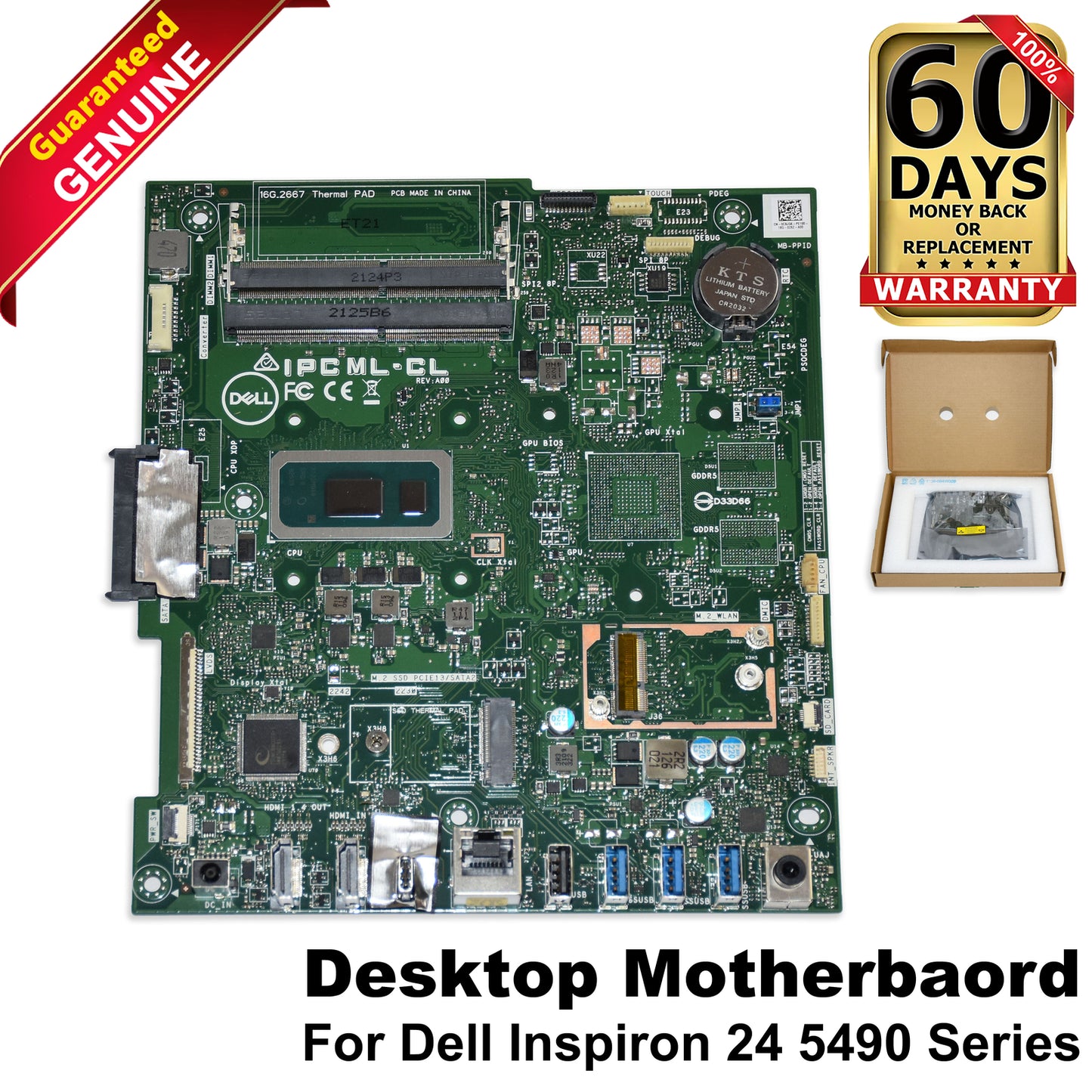 Dell Inspiron 24 5490 27 7790 AIO Motherboard Core I3-10110U IPCML-CL C8JG6