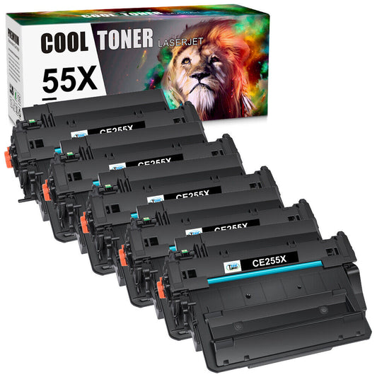 5PK CE255X Toner Compatible With HP 55X LaserJet P3015 P3015d P3015n M525f