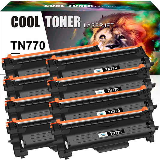 8 Pack TN 770 High Yield Toner Compatible With Brother MFC-L2750DW HL-L2370DW XL