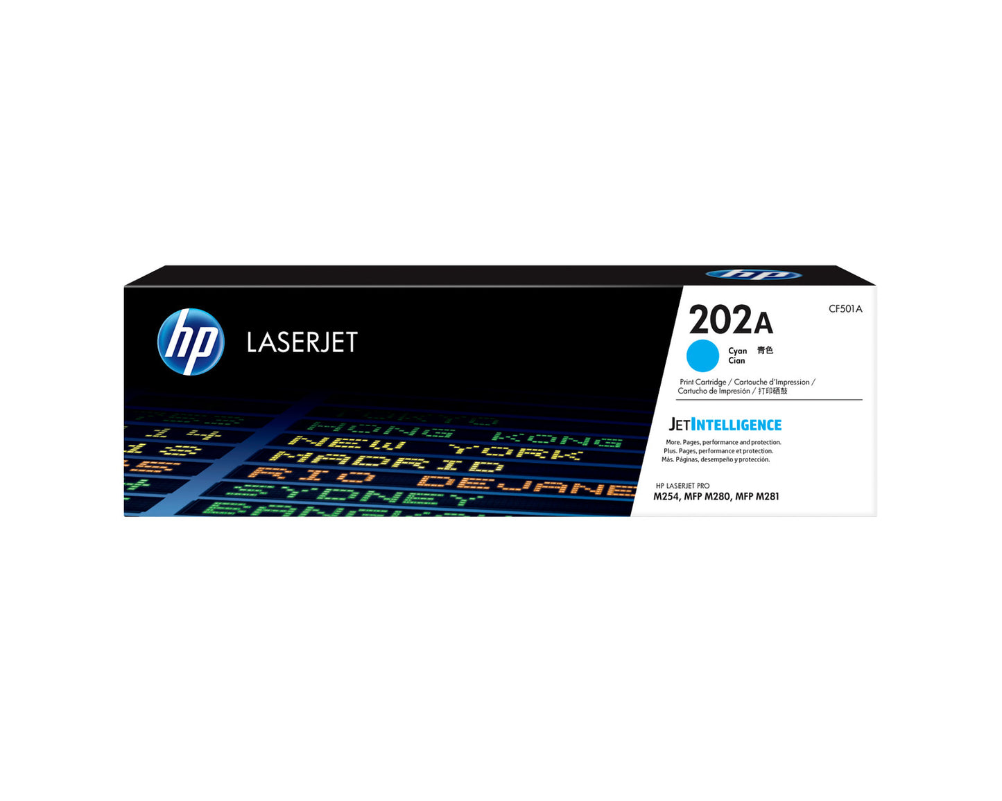 HP 202A Cyan Original LaserJet Toner Cartridge, ~1,300 pages, CF501A
