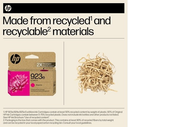 HP 923e EvoMore Magenta Original Ink Cartridge, 800 pages, 4K0T5LN