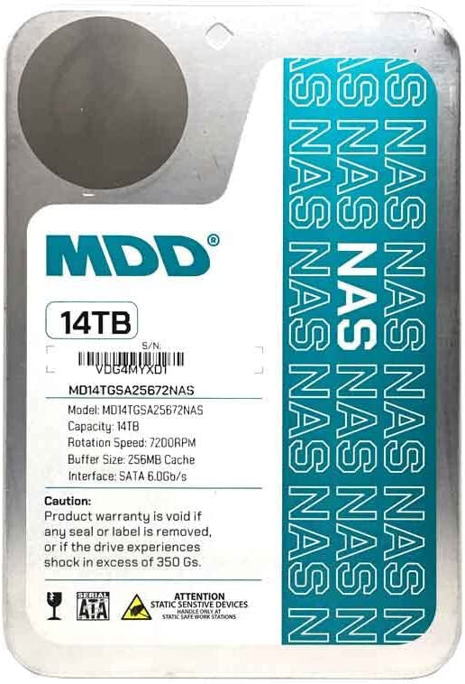 MDD 14TB 7200RPM 256MB Cache SATA 6Gbps 3.5" Internal NAS Hard Drive (RAID, NAS)