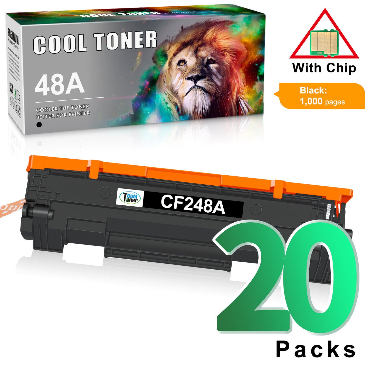 20pack CF248A Toner for HP 48A LaserJet Pro M15w M16a MFP M28w M28a High Yield