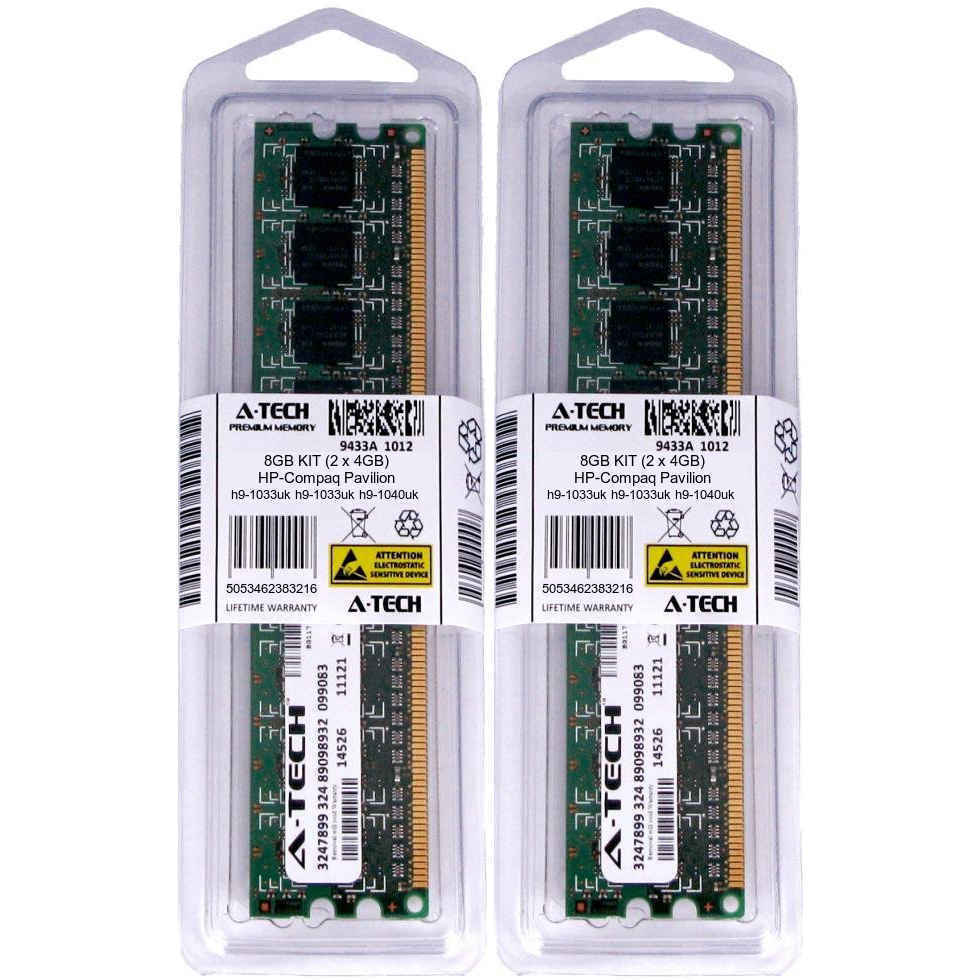 8GB KIT 2 x 4GB HP Compaq Pavilion h9-1033uk h9-1040uk PC3-8500 Ram Memory
