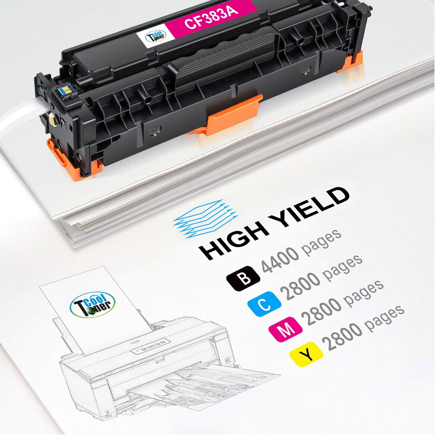 12PK CF380A Toner Cartridge Set for HP 312A LaserJet Pro MFP M476dn M476dw M476n
