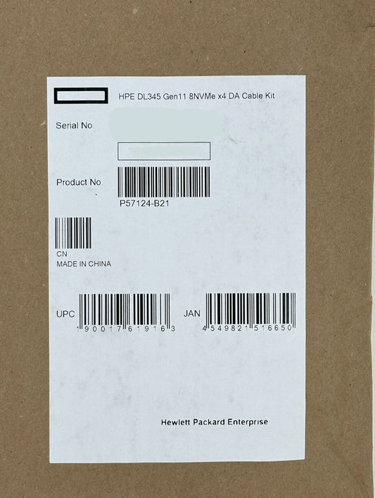 HPE P57124-B21 DL345 Gen11 2U SFF U.2 U.3 8SFF NVMe SSD x4 DA Cable Kit Box3