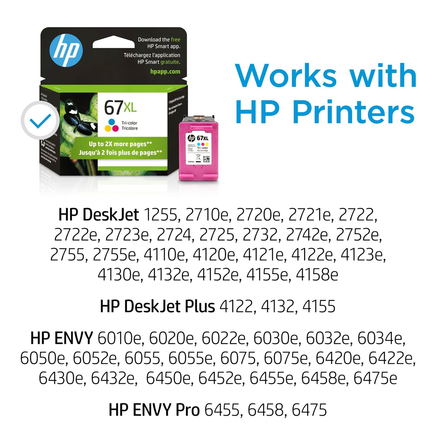 HP 67XL High Yield Tri-color Original Ink Cartridge, ~200 pages, 3YM58AN#140