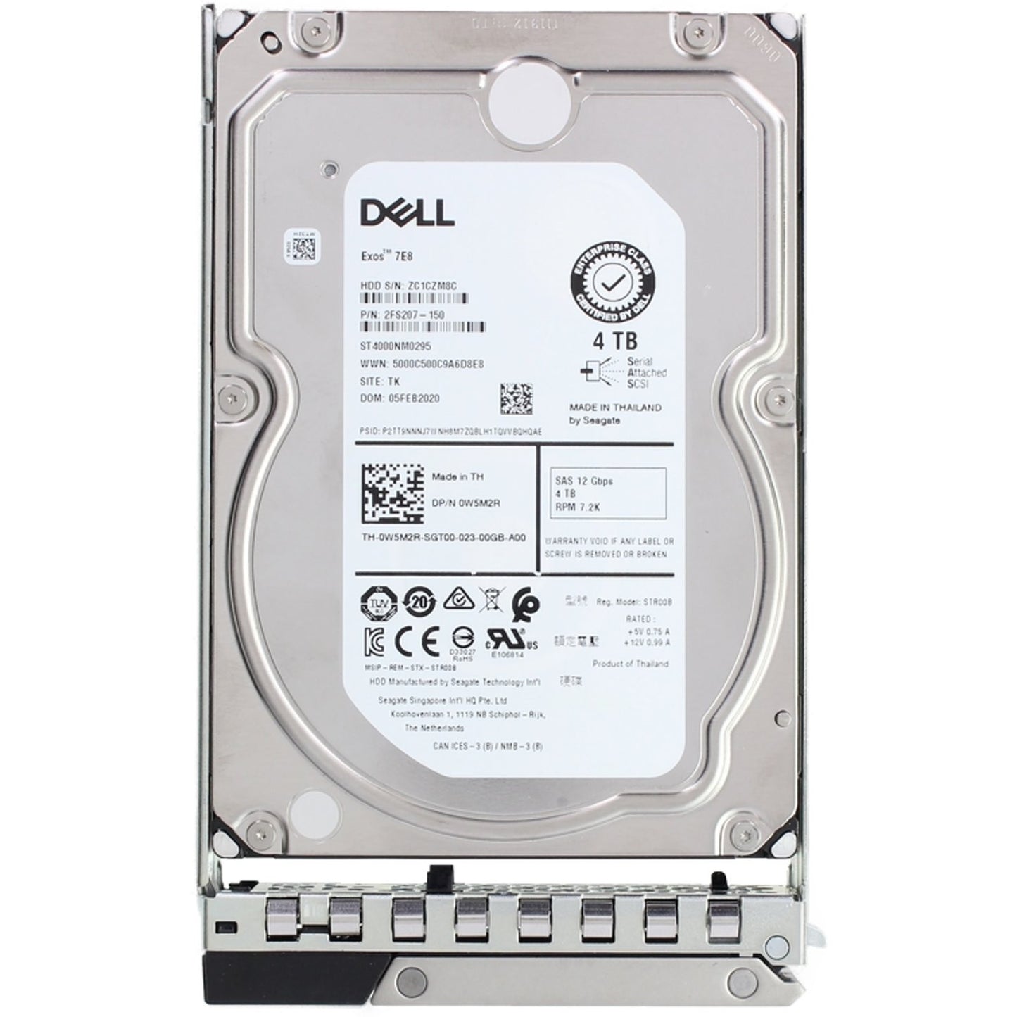 Dell 4TB 7.2K 512n 12Gbps NL SAS 3.5 HDD Exos 7E8 (295) CPO (W5M2R) -R (NOT FOR HOME PC)