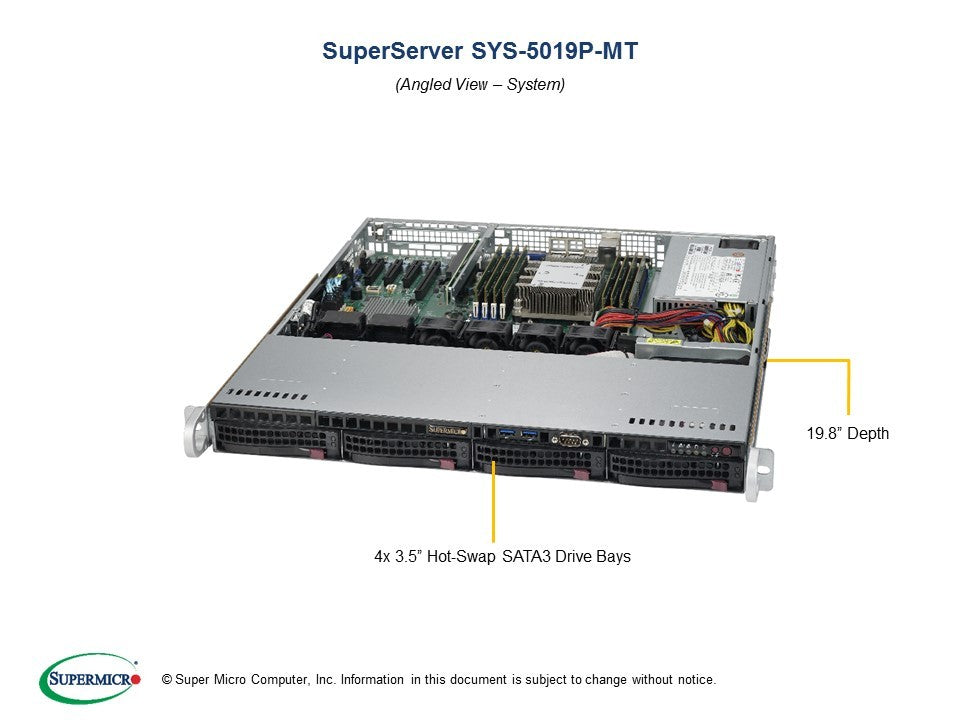 SuperMicro SYS-5019P-MT 1U Server