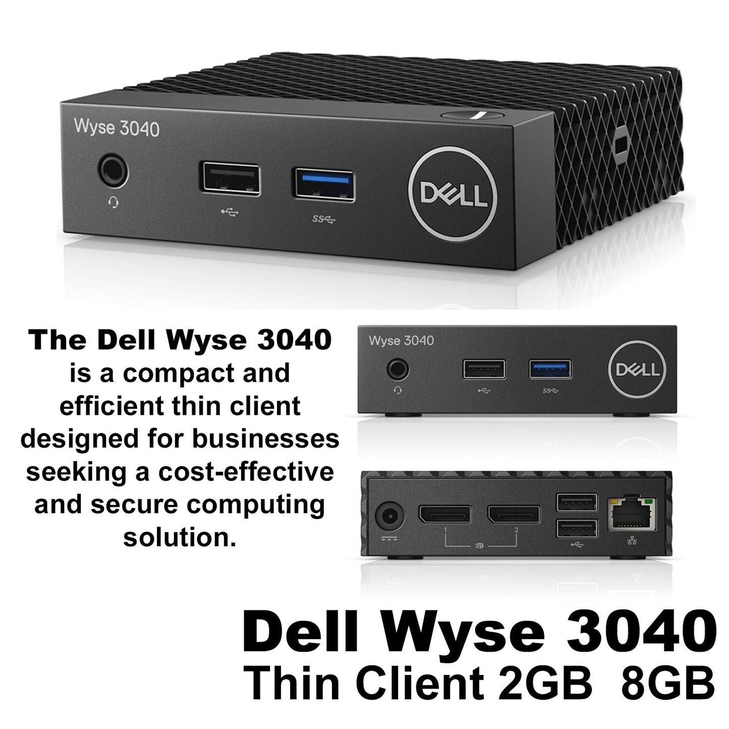 OEM Dell Wyse 3040 Desktop 1.44Ghz 2GB 8GB Atom X5-Z8350 Thin Client OS Non Wifi