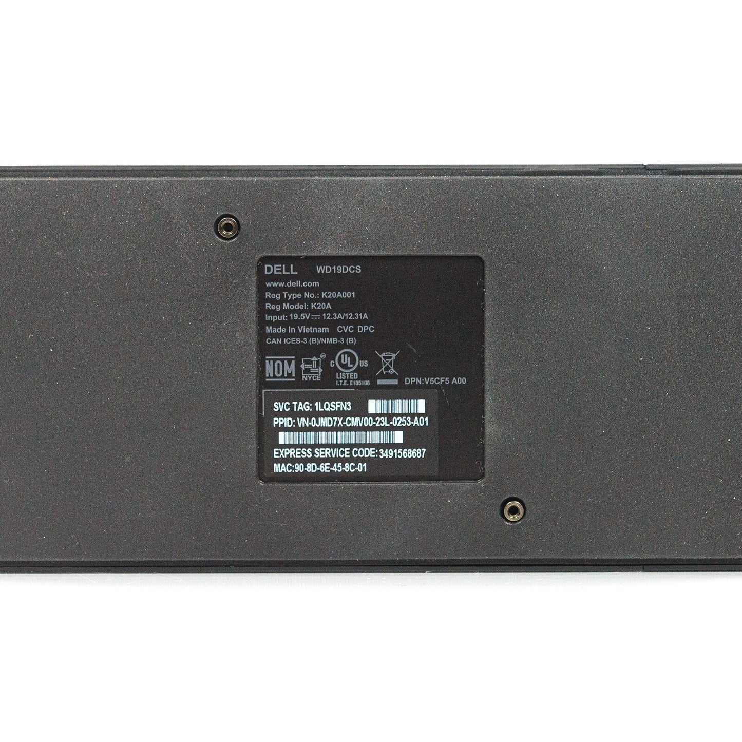 Dell WD19DCS / K20A USB-C 2xDP Performance Docking Station V5CF5 K20A001 - NO AC