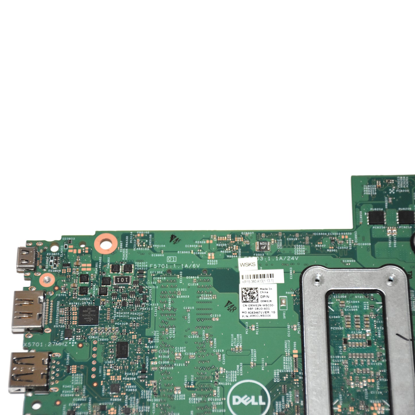 Dell Inspiron 15 7570 7573 Motherboard i7-8550U 1.8GHz Quad Core XW62N