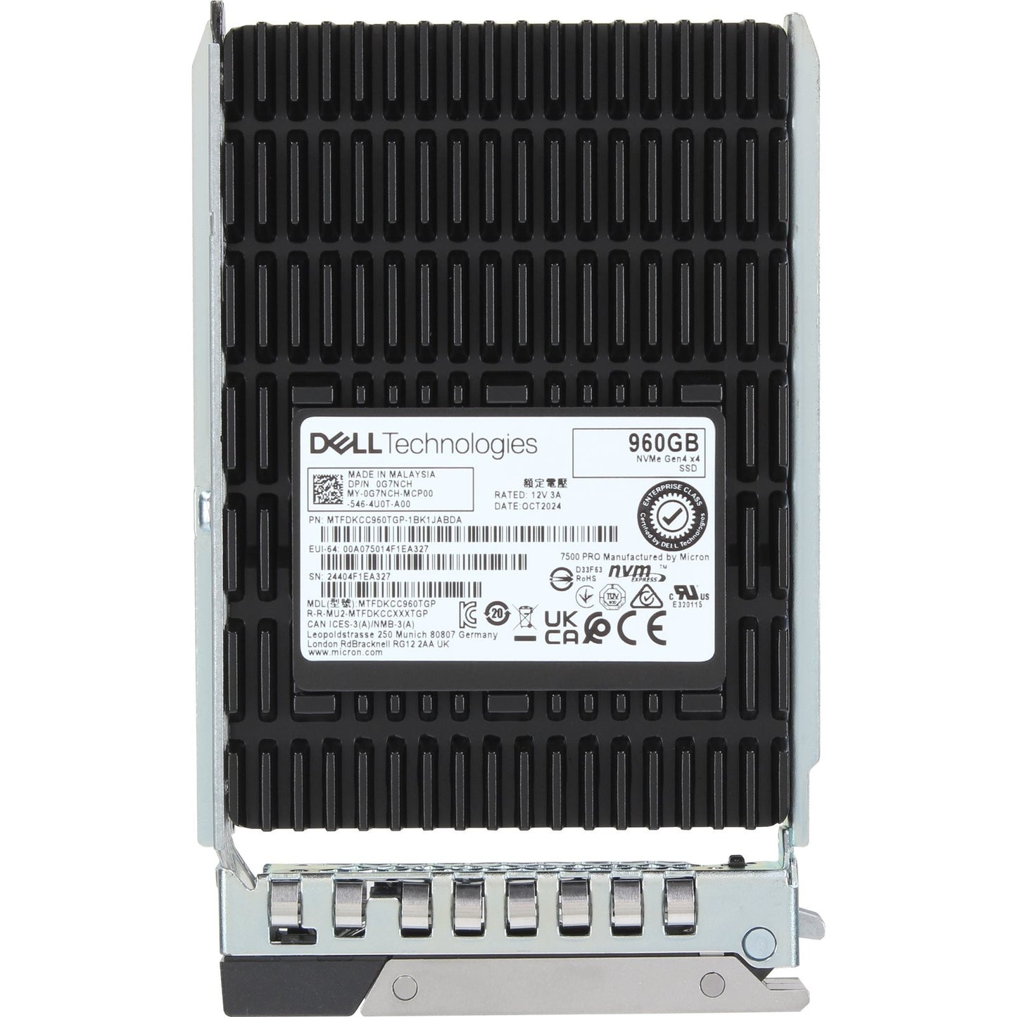 Dell 960GB PCIe Gen4 NVMe RI TLC 2.5 SSD 7500 PRO (G7NCH)