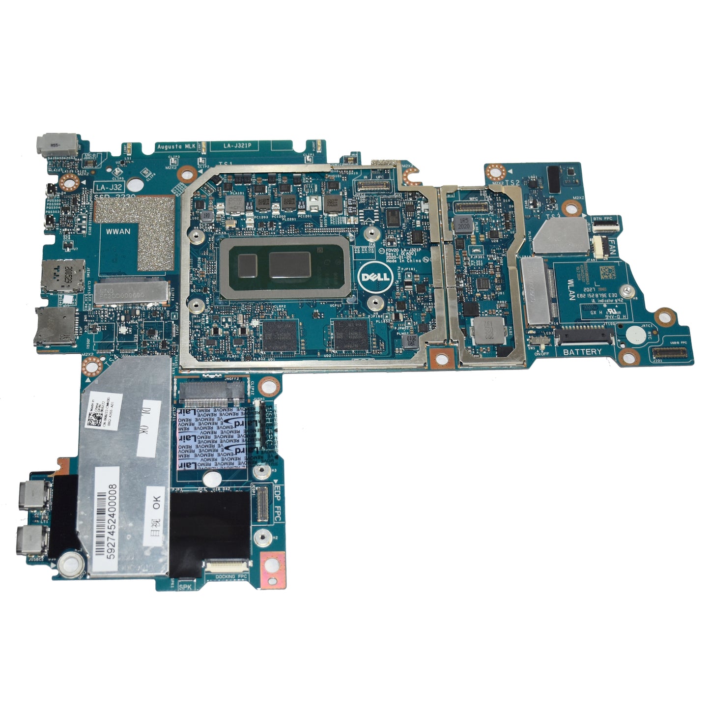 Dell Latitude 7210 2-in-1 Tablet Motherboard i3-10110U 4GB Ram LA-J321P 68J22