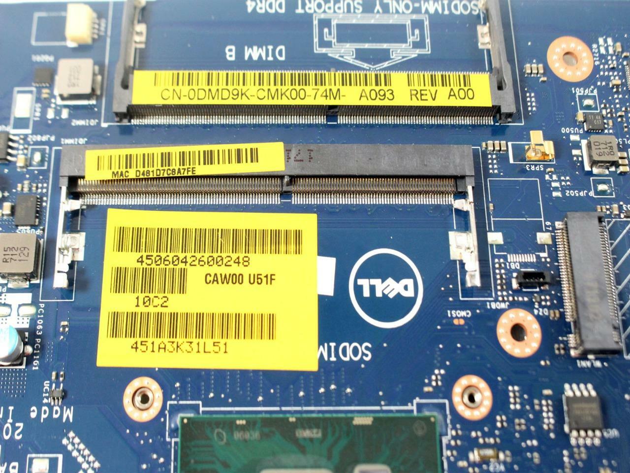 Dell Inspiron 15 5566 LA-D871P Motherboard i3-7100U 2.4GHz Intel Graphics DMD9K