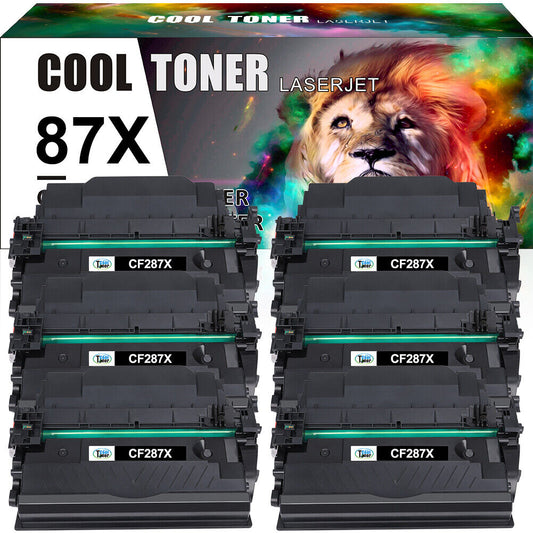 6PK CF287X 87X Black Toner Compatible with HP LaserJet Enterprise M506dn M527