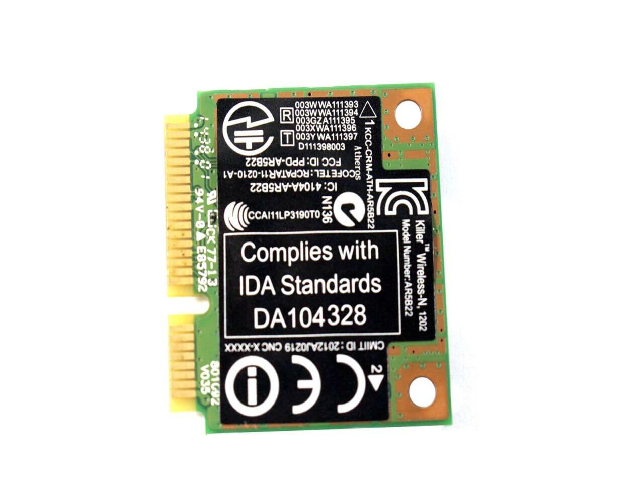 Lot X5 Dell Killer 1202 Dual Band PCI-E Mini Card 300Mbps Bluetooth 4.0 0CTJ7G