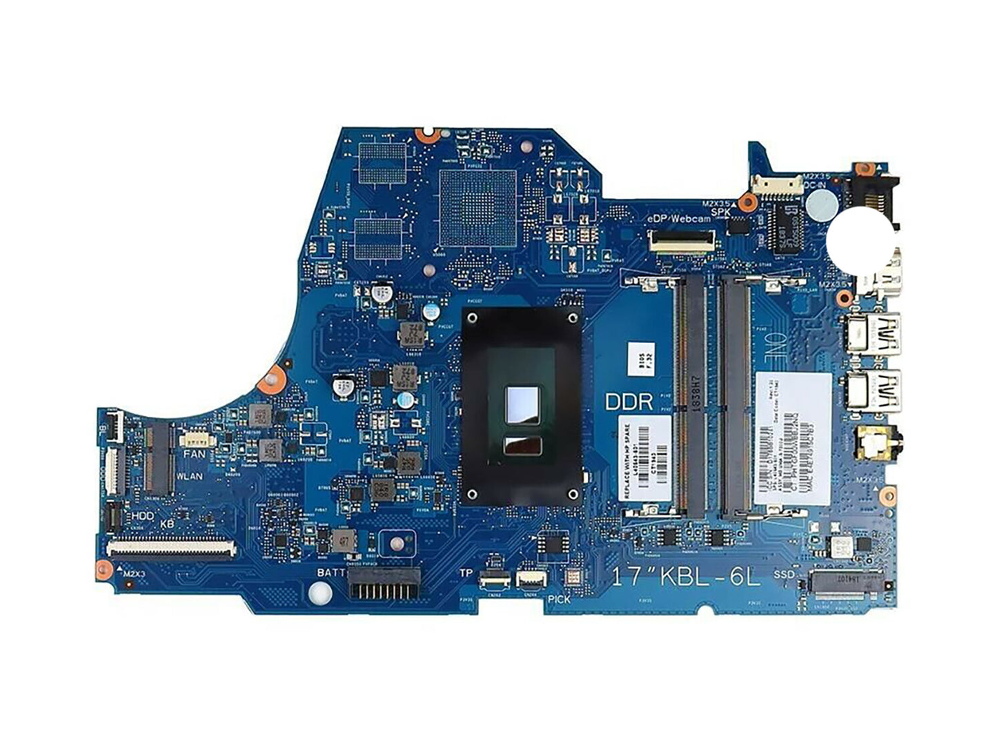 HP 17-BY0021DX 17T-BY000 Intel Core I5-7200U Motherboard L40643-001 L40829-601