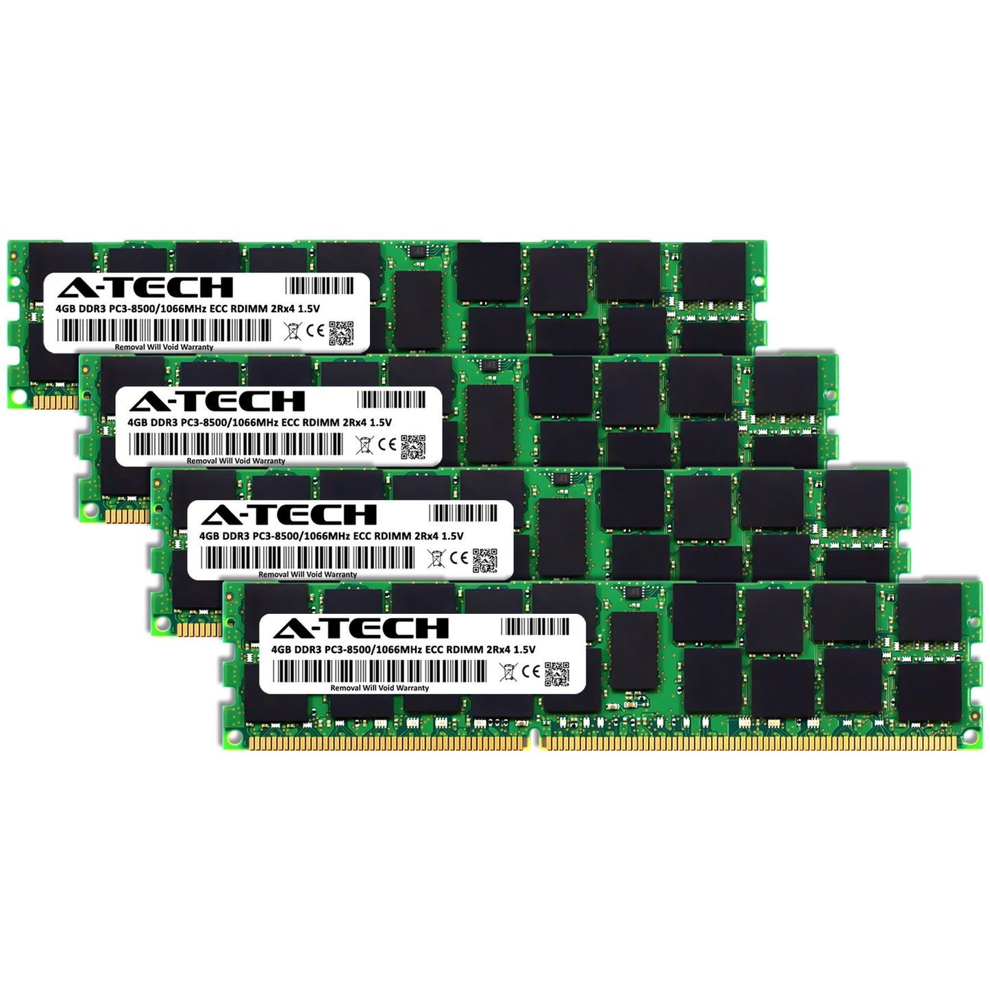 A-Tech 16GB 4x 4GB 2Rx4 PC3-8500R DDR3 1066MHz ECC RDIMM REG Server Memory RAM (NOT FOR HOME PC)