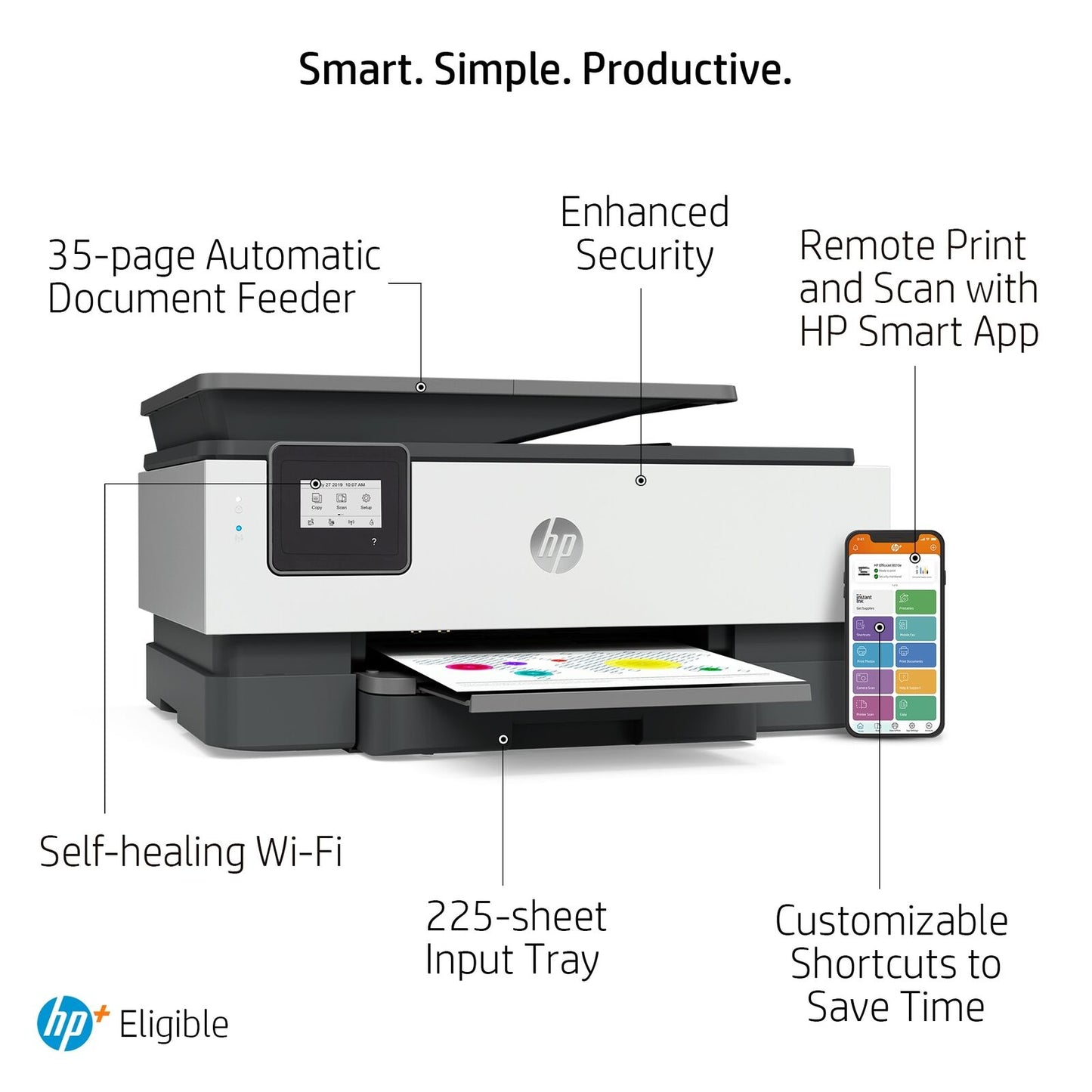 HP OfficeJet 8015e All-in-One Printer w/ bonus 6 months Instant Ink through HP+