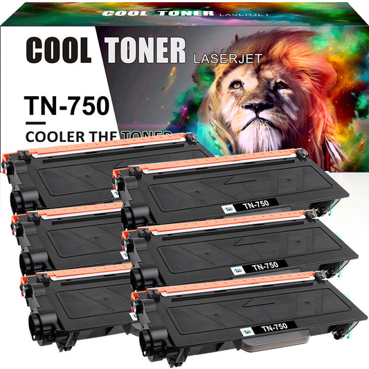 6PK TN750 Toner Compatible for Brother MFC-8810DW 8510DN 8515DN HL-5470DW 5440D