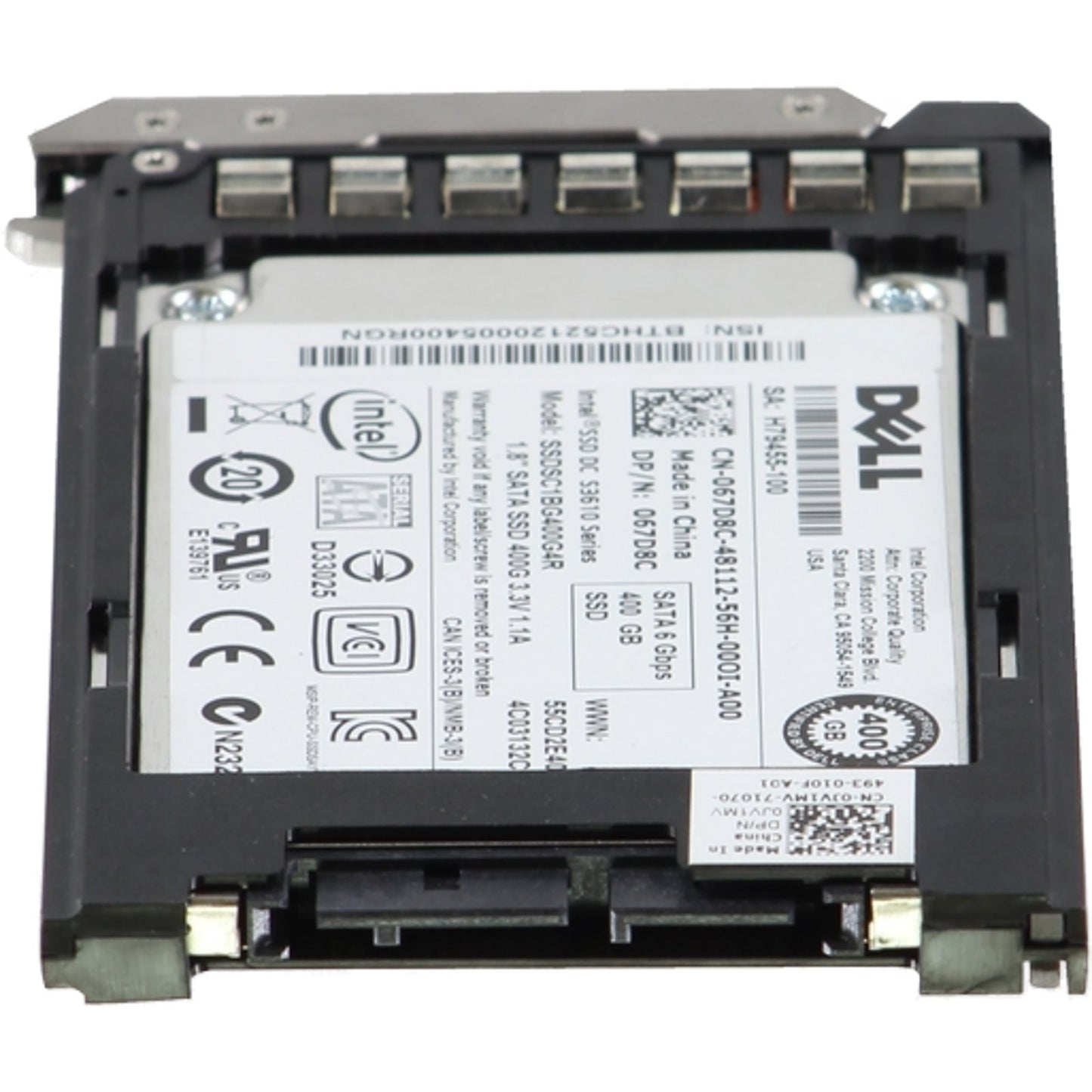 Dell 400GB 6Gbps SATA MU MLC 1.8 SSD S3610 CPO (67D8C) -R