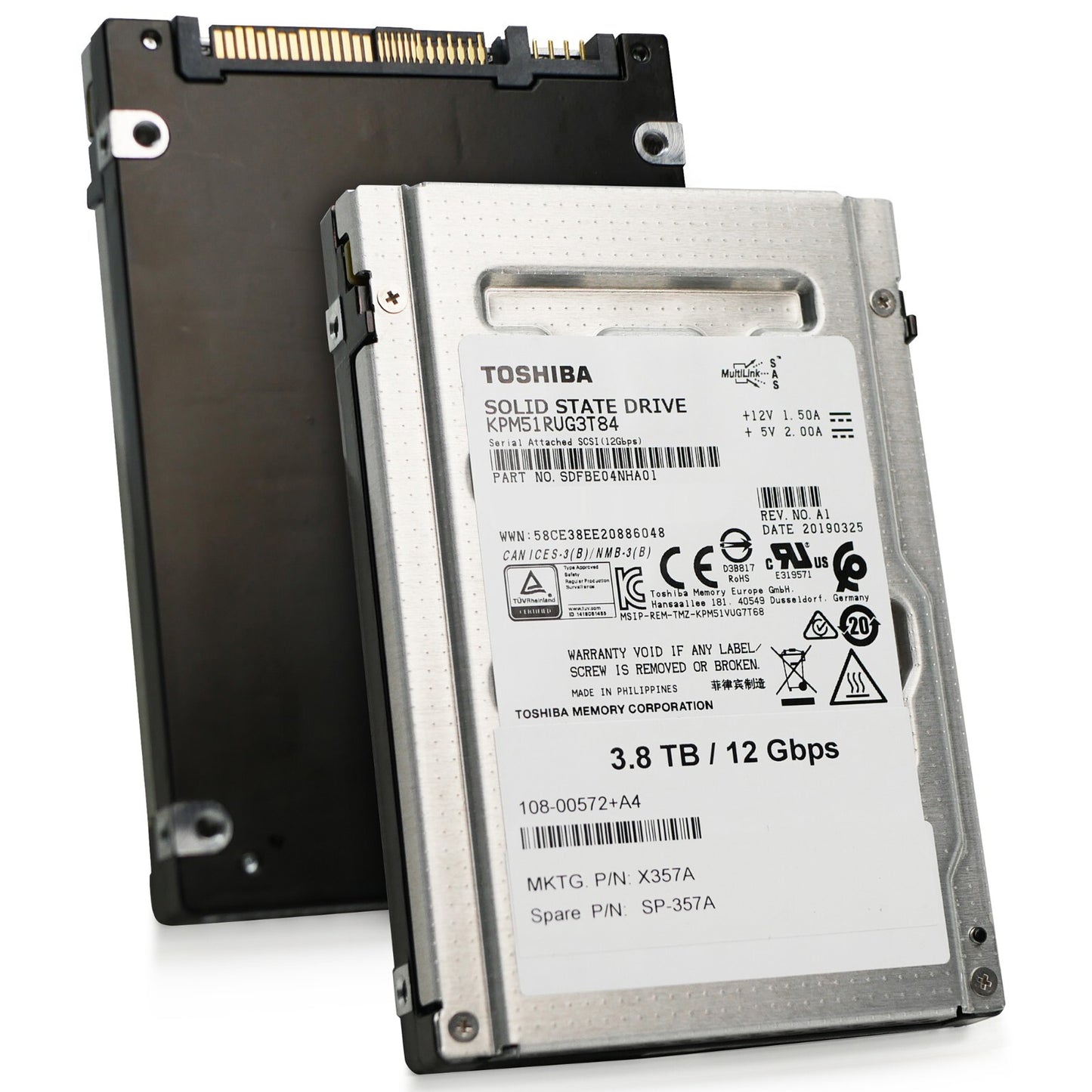Toshiba/Kioxia PM5-R 3.84TB SAS 12Gb/s 2.5in Enterprise SSD KPM51RUG3T84 (NOT FOR HOME PC)
