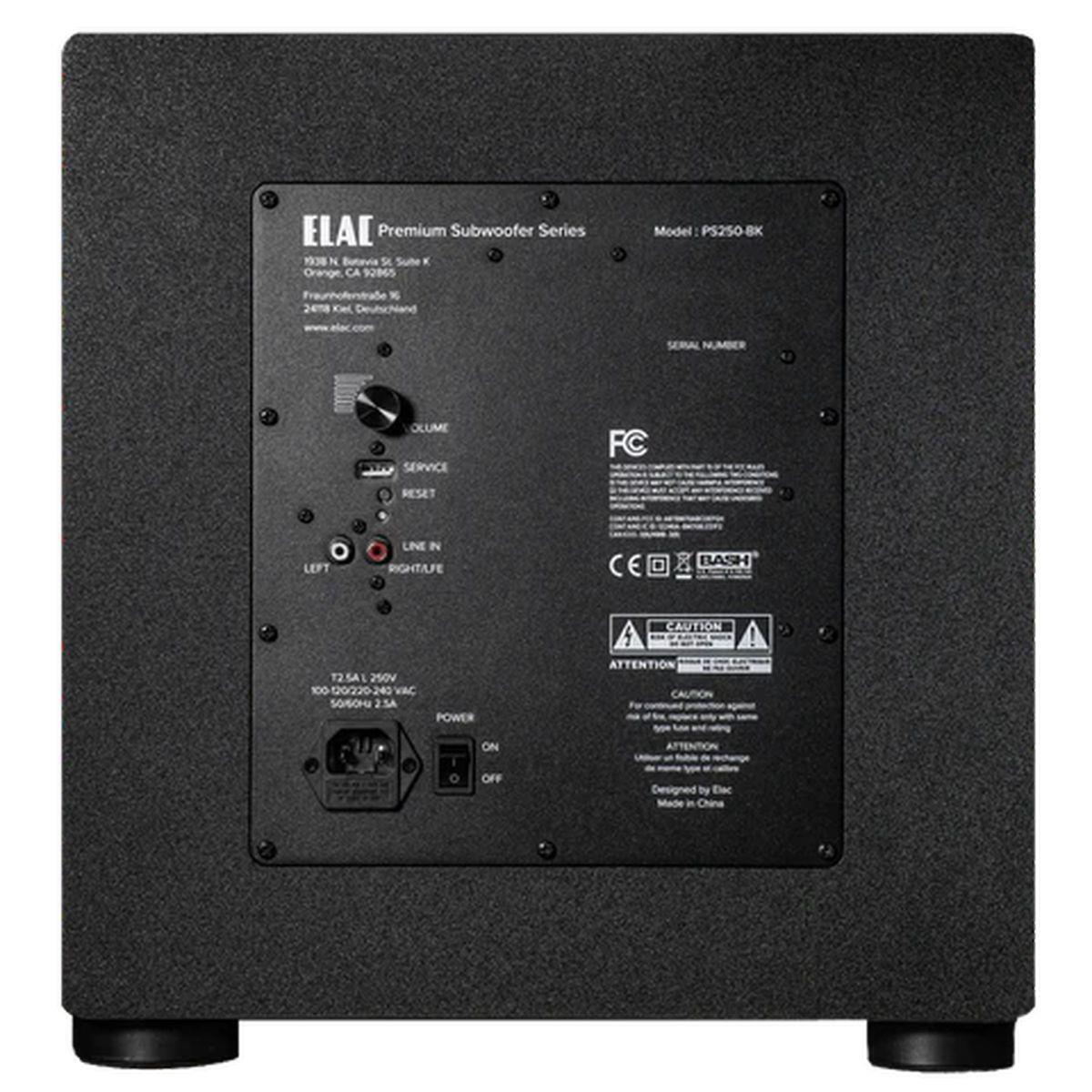 ELAC Varro Premium PS250-BK 10" 250W Powered Subwoofer, Black Vinyl