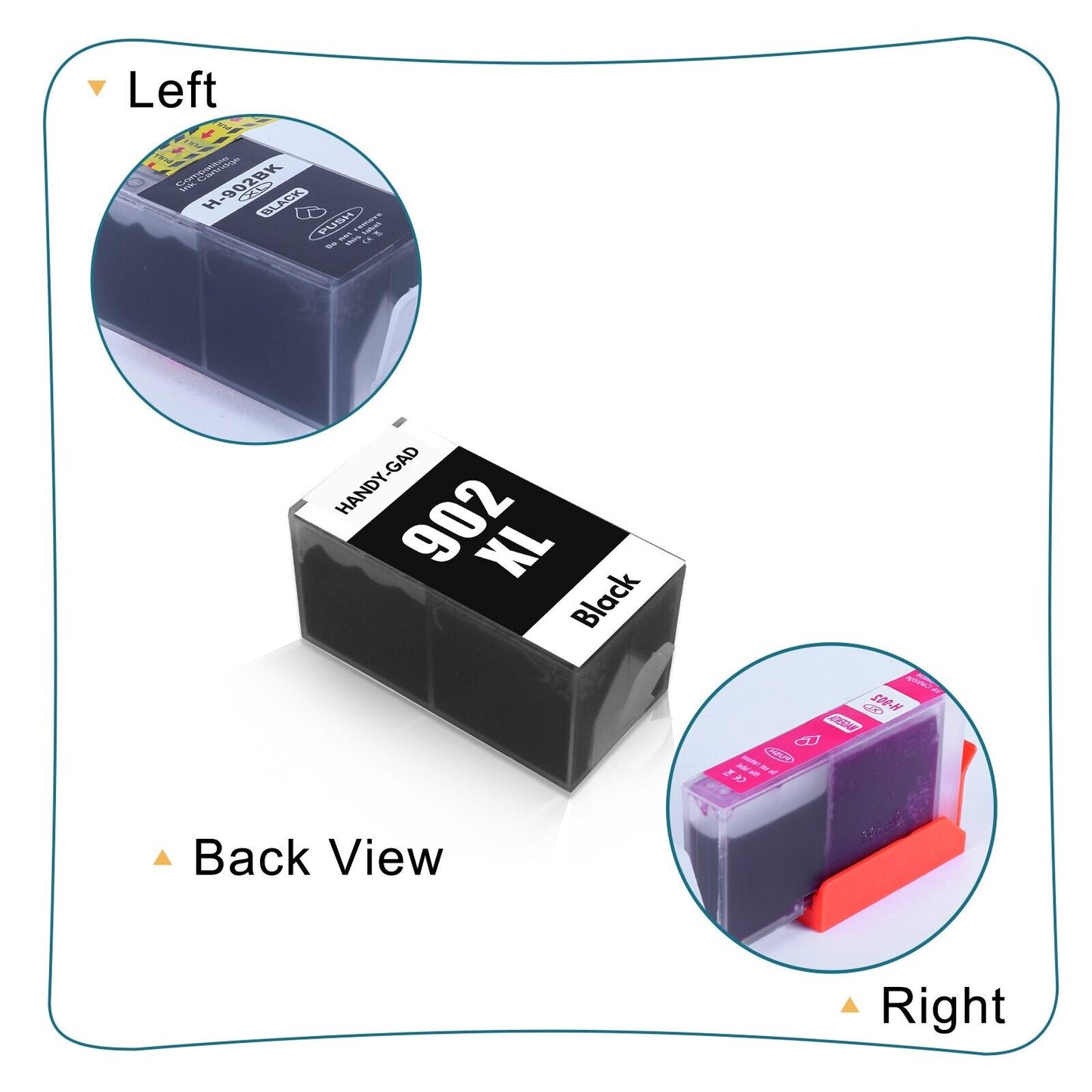 5-Pack 902XL 902 XL Ink Cartridges for HP 902 XL OfficeJet Pro 6960 6968 6970