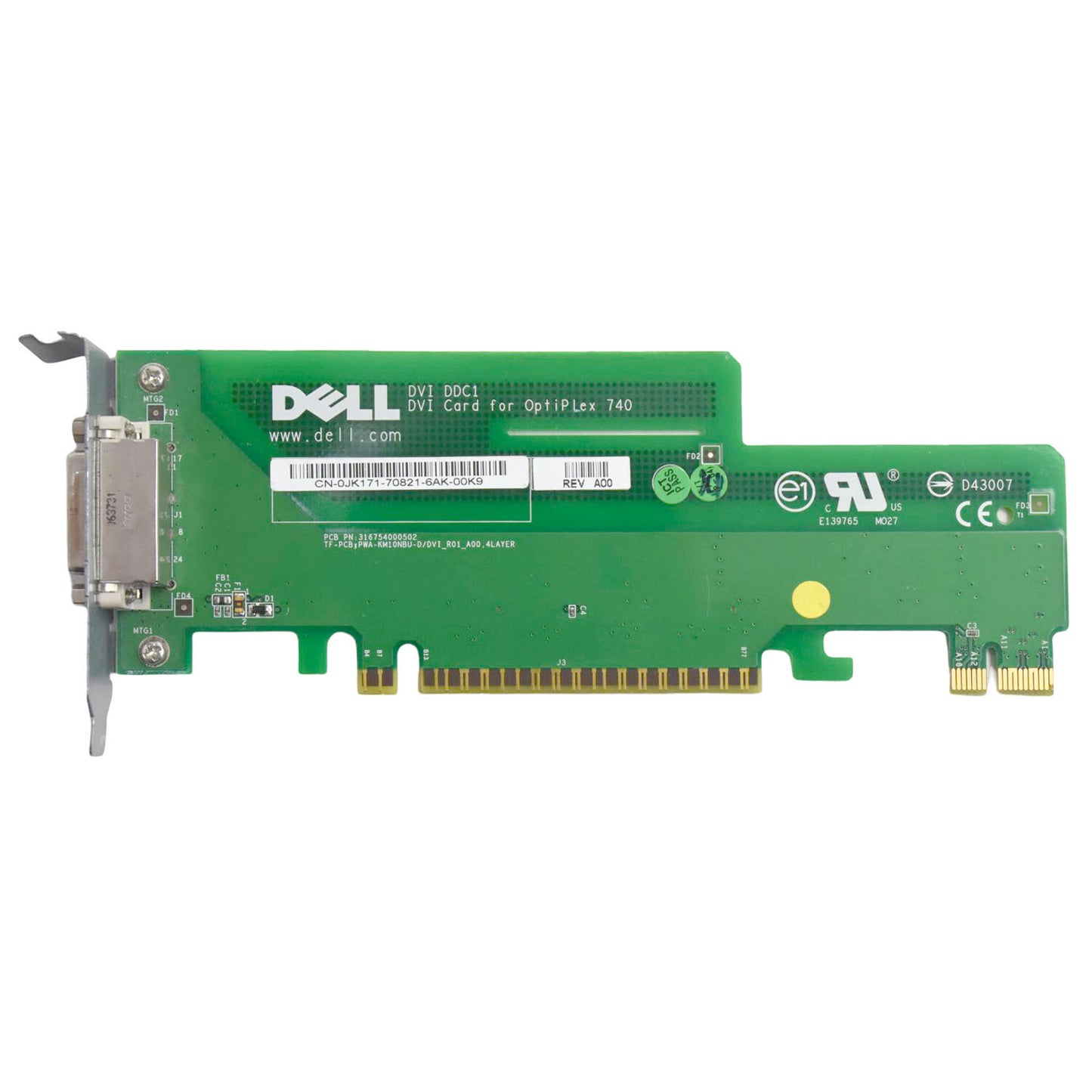 Dell OptiPlex 740 Graphics Card - 256MB DDR2 PCIe DVI VGA ATI DirectX 9 JK171