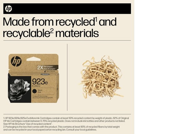 HP 923e EvoMore Black Original Ink Cartridge, 1,000 pages, 4K0T7LN