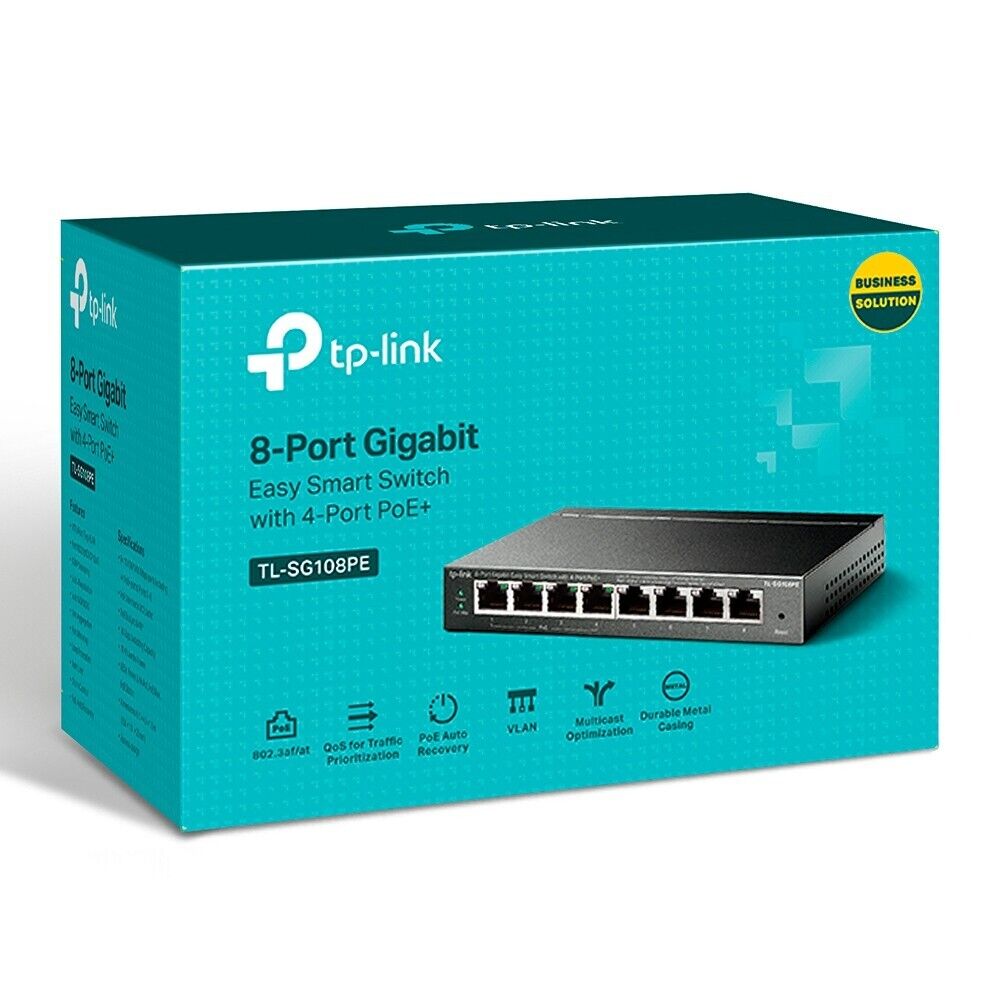 TP-Link TL-SG108PE | 8-Port 1000Mbps Gigabit Ethernet Easy Smart Switch | 4 PoE