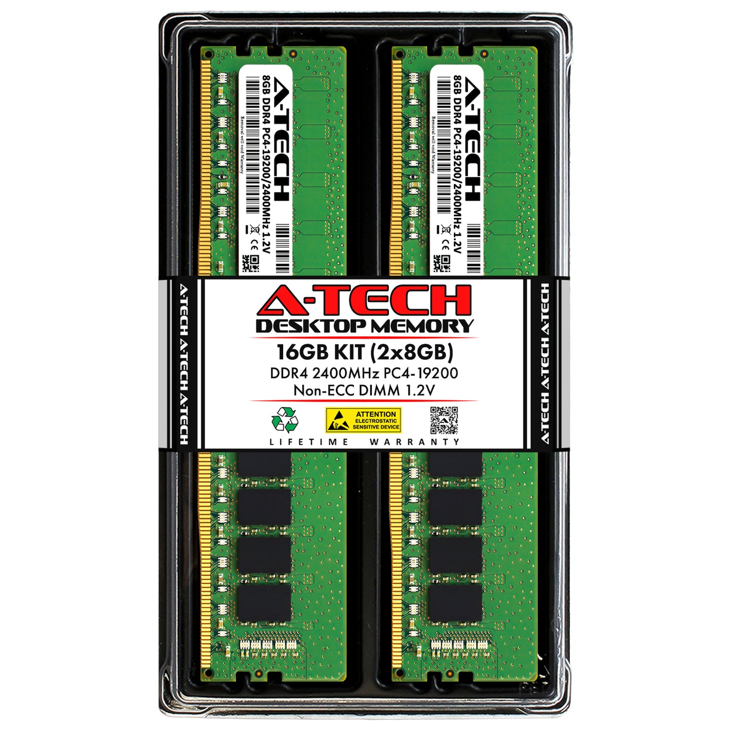 16GB 2x8GB DDR4-2400 MSI H310M Gaming Plus o MPG Z390 GAMING EDGE AC Memory RAM