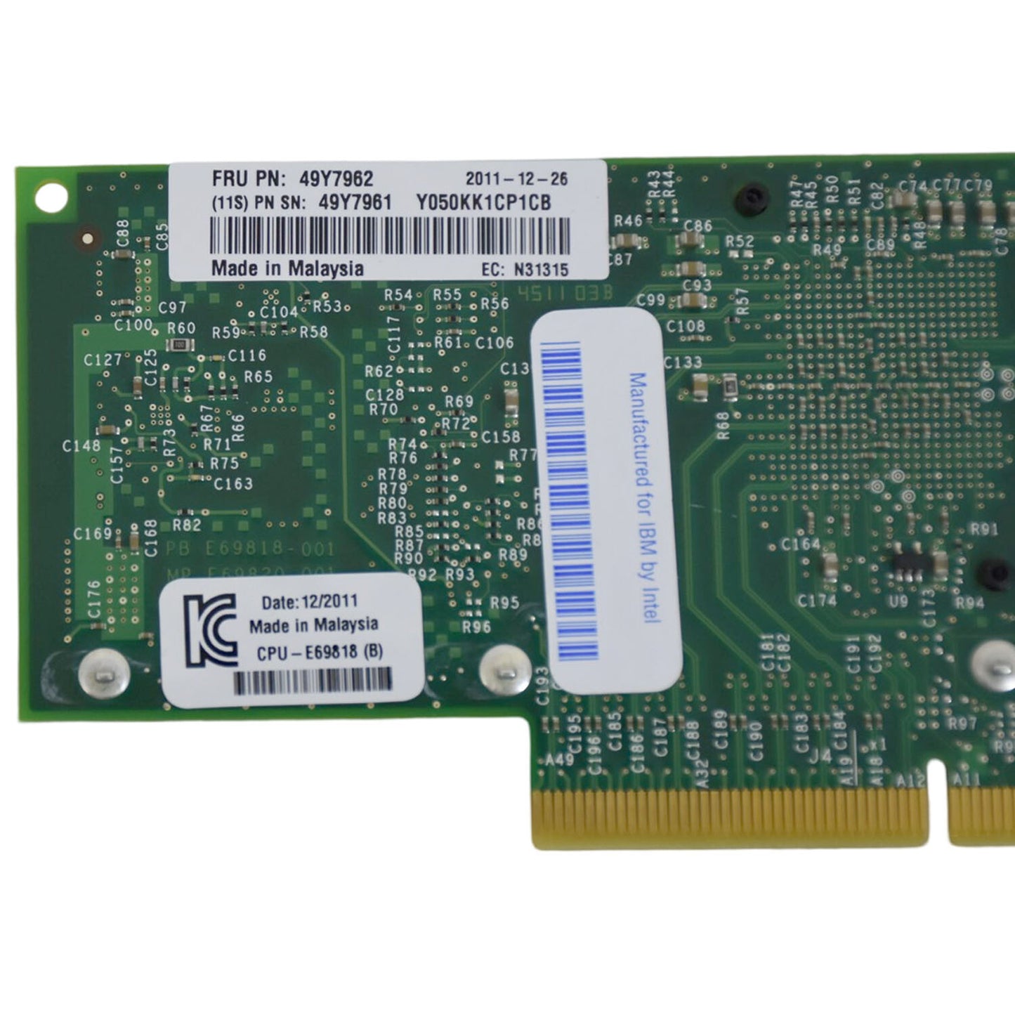 IBM 49Y7961 Intel X520-DA2 Dual Port 10GbE SFP+ Network Adapter Card