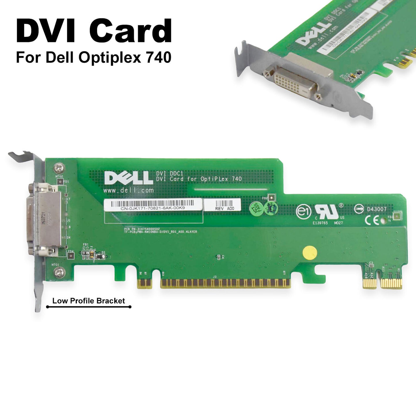 Dell OptiPlex 740 Graphics Card - 256MB DDR2 PCIe DVI VGA ATI DirectX 9 JK171