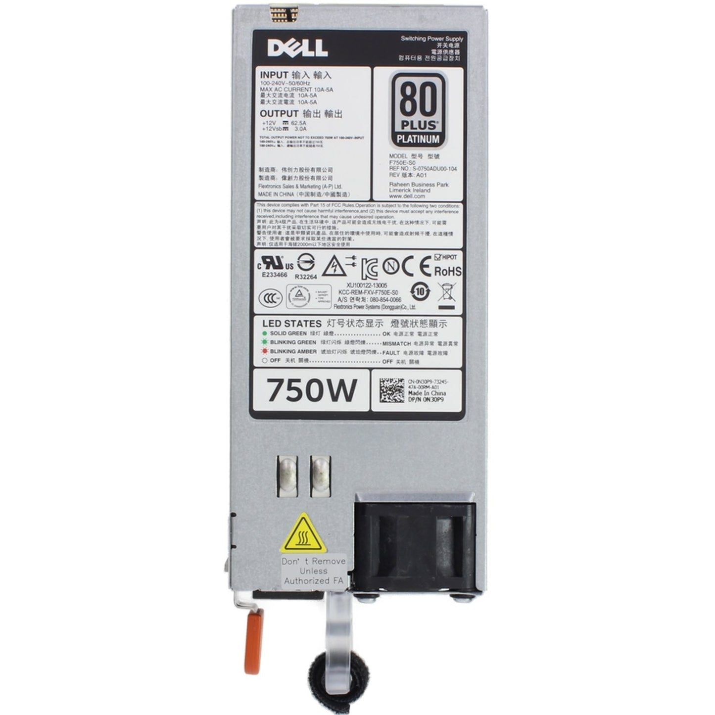 Dell 750W 80+ Platinum PSU (N30P9)