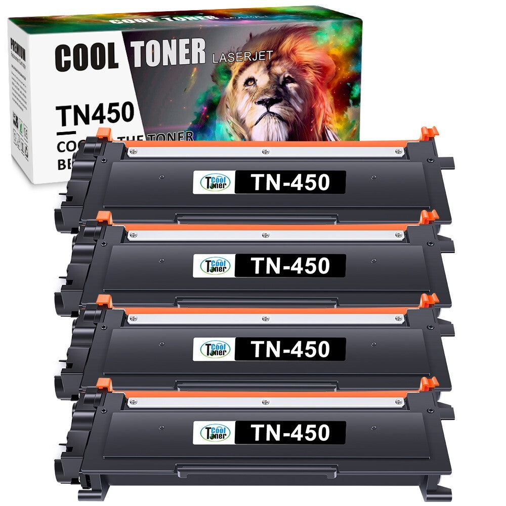 4 High Yield for Brother TN450 Toner MFC 7860DW 7360N HL-2240 HL-2270DW MFC-7240