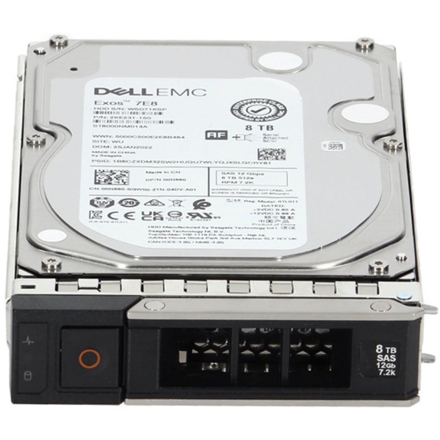 Dell 8TB 7.2K 512e 12Gbps NL SAS 3.5 HDD Exos 7E8 (14A) (0N660-COL-OSTK) (NOT FOR HOME PC)
