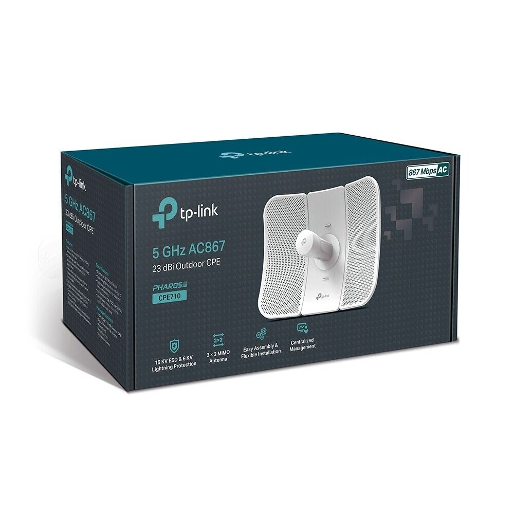 TP-Link CPE710 | 5GHz 802.11ac 867Mbps 23dBi Long Range Outdoor CPE, 2 x 2 MIMO