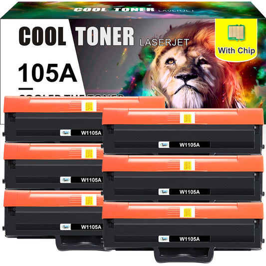 6PK Black W1105A 105A Toner For HP LaserJet 107a 107r 107w 135a 135w 137fnw MFP