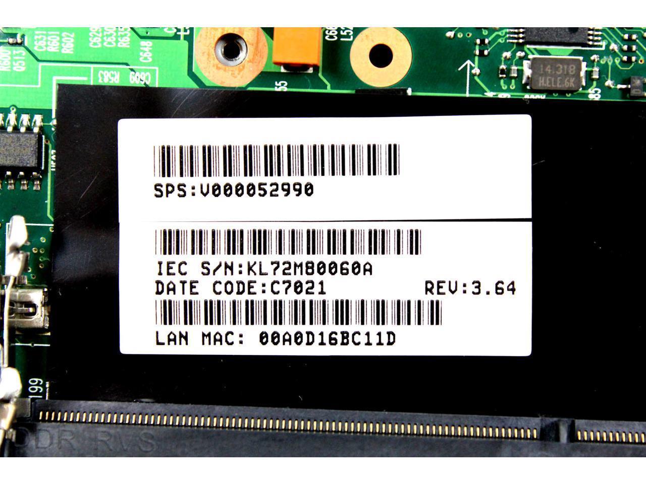 Genuine Toshiba Tecra A4 A4-S211 Motherboard Intel DDR RAM 2 Slots V000052990