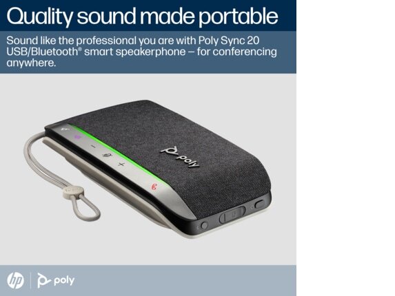 Poly Sync 20+M Speakerphone +USB-A to USB-C Cable +BT700 dongle +Pouch