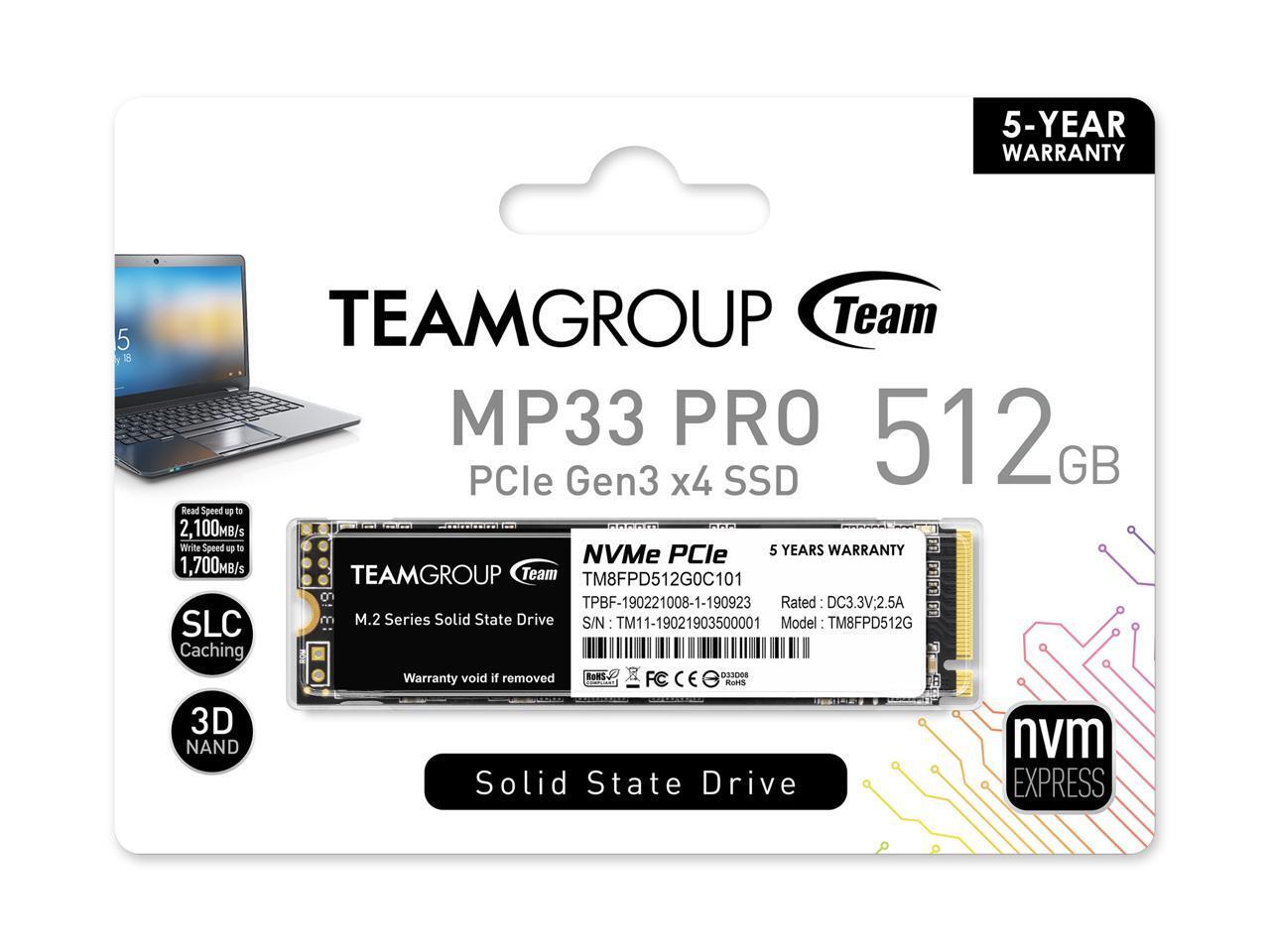 Team Group SSD 512G|TEAM TM8FPD512G0C101 R