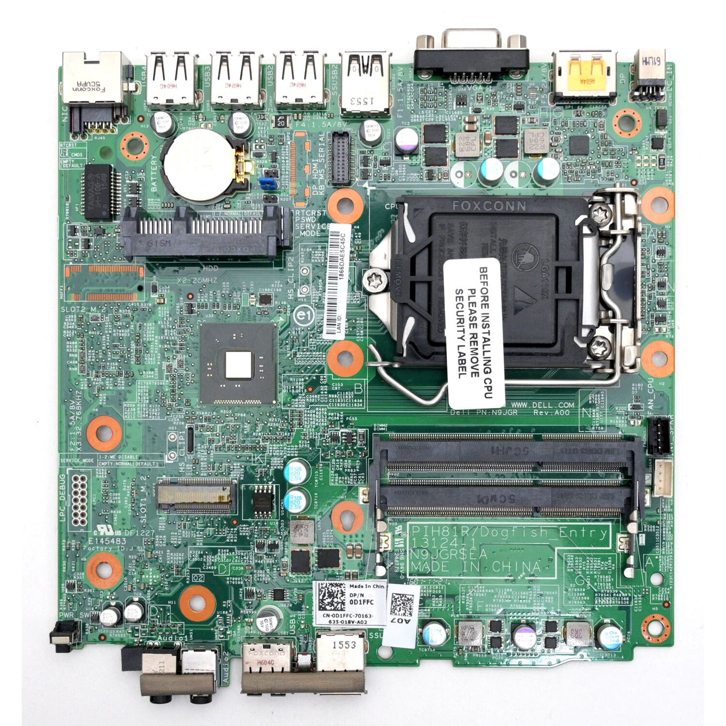 Dell OptiPlex Micro 3020M 9020M Motherboard E145483 DF1227 N9JGR VRWRC D1FFC