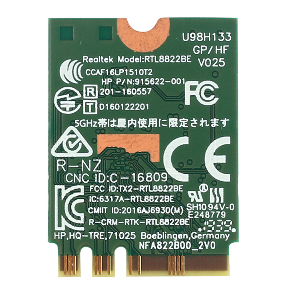 Lot X 5 Realtek RTL8822BE U98H133 Dual Band Wireless Card 915622-001 915623-001