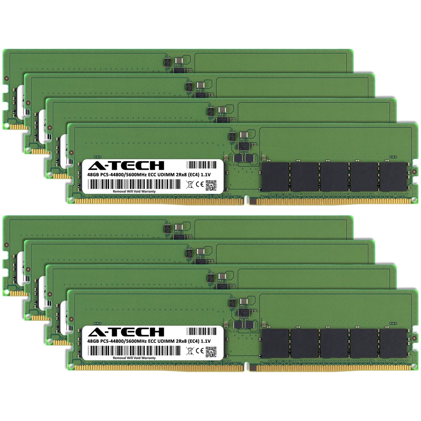 A-Tech 384GB 8x 48GB 2Rx8 PC5-44800E DDR5 5600 MHz ECC UDIMM Server Memory RAM (NOT FOR HOME PC)